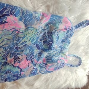 Girls Lilly Pulitzer dress.  Sleeveless size 12.  Blue, Pink, White.